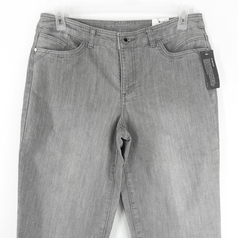 NEW Christopher & Banks Gray Denim Skimmer Capri Jeans Women's Size 10 Stretch - Picture 10 of 11